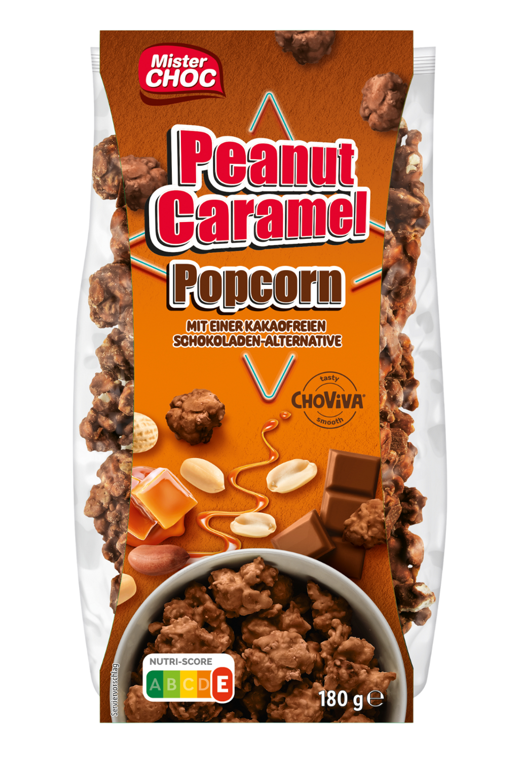 Mister CHOC Peanut Caramel Popcorn with ChoViva